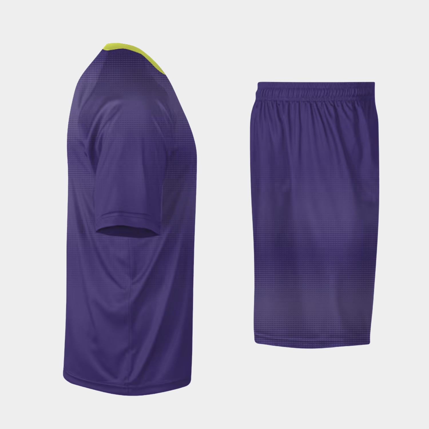 Custom soccer jerseys USA featuring a purple customized soccer jersey with matching shorts and premium custom made soccer uniforms for teams.