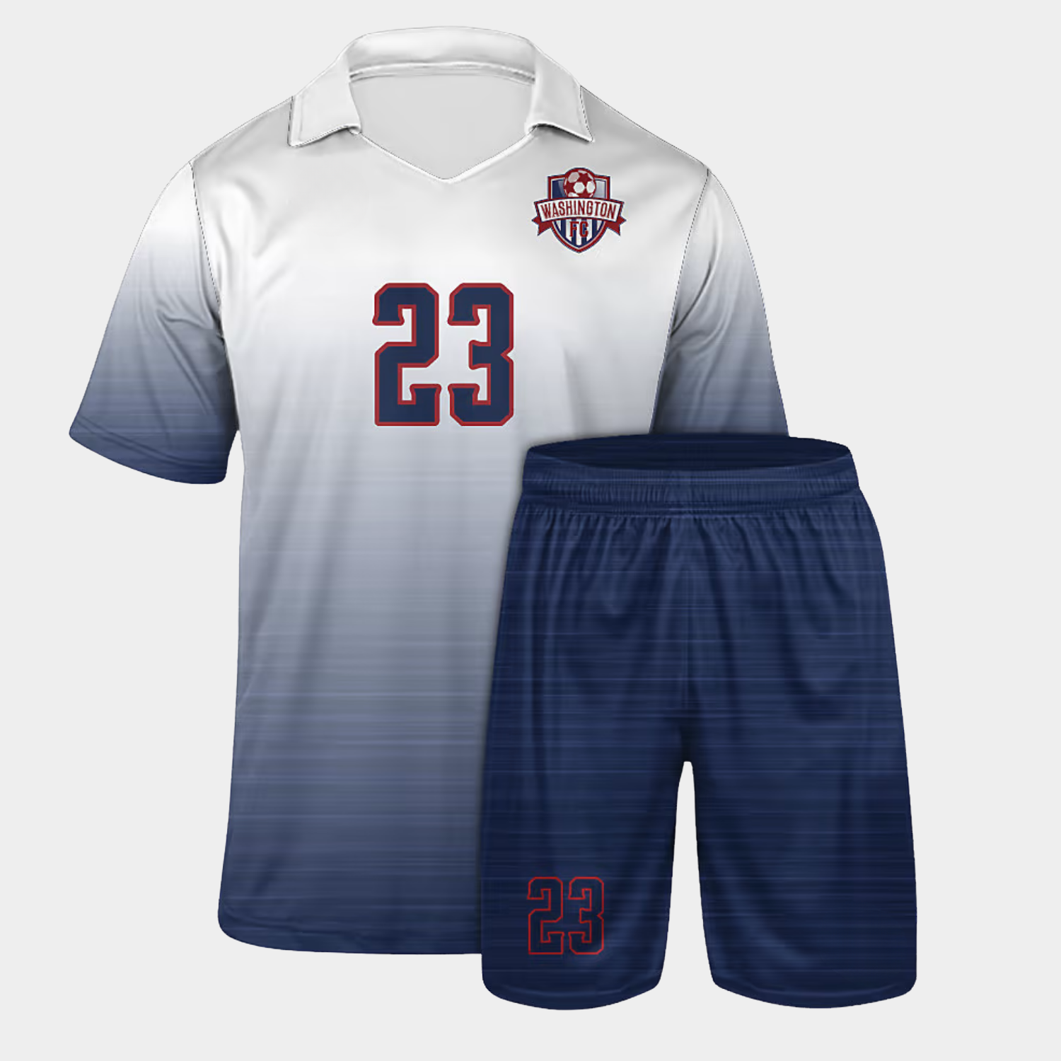 Custom soccer uniform for men featuring a premium performance jersey, matching shorts, and athletic fit. Designed for teams, clubs, schools, and leagues with breathable fabric and fully customizable colors, logos, names, and numbers.