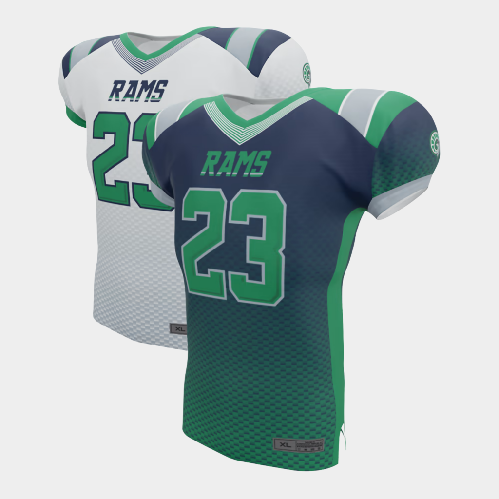 Premium custom football jersey crafted with durable performance fabric, reinforced stitching, breathable construction, and professional finishing by a trusted sportswear manufacturer. Ideal for teams, clubs, schools, leagues, and organizations seeking high-quality custom jerseys football and mens sports wear in the USA.