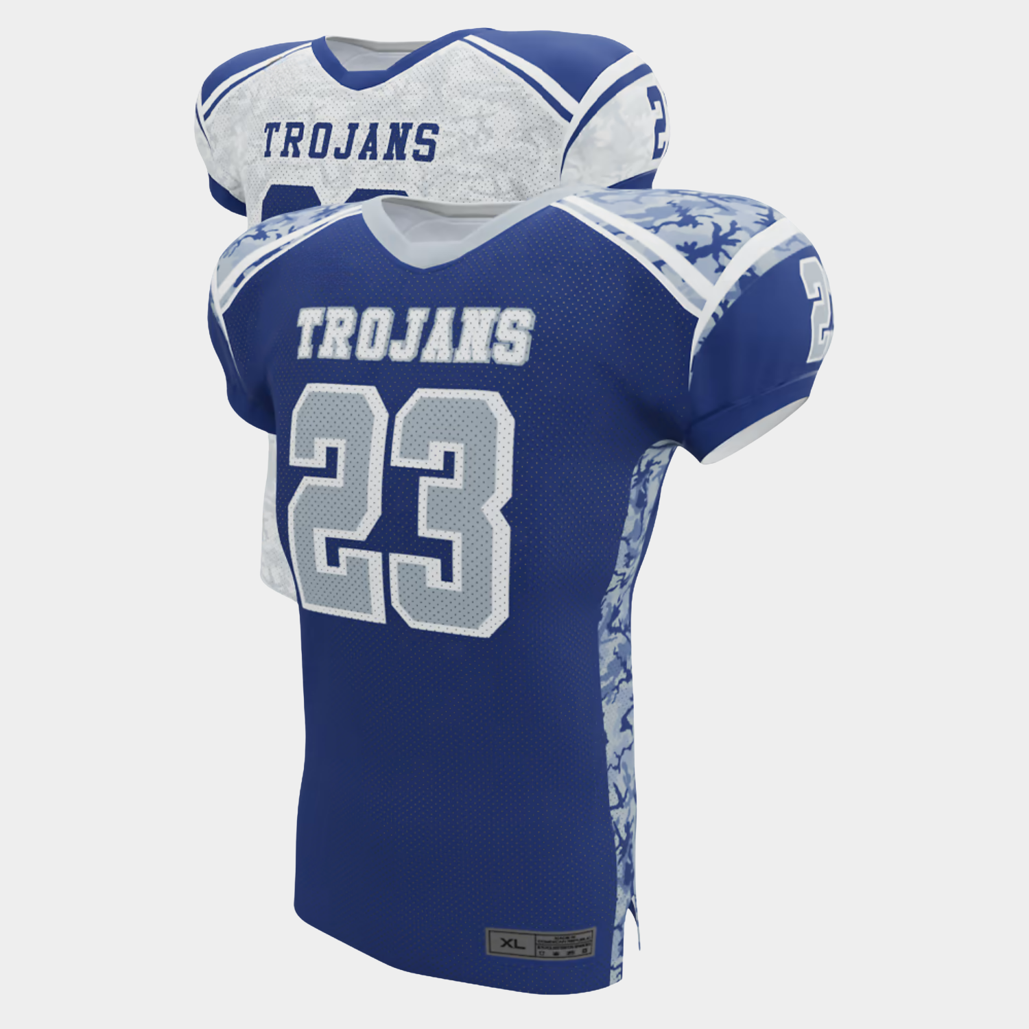 Premium custom football jersey made with moisture-wicking performance fabric, ideal for custom sports wear, men's sports wear, women's sports wear, and team sports apparel in the USA.