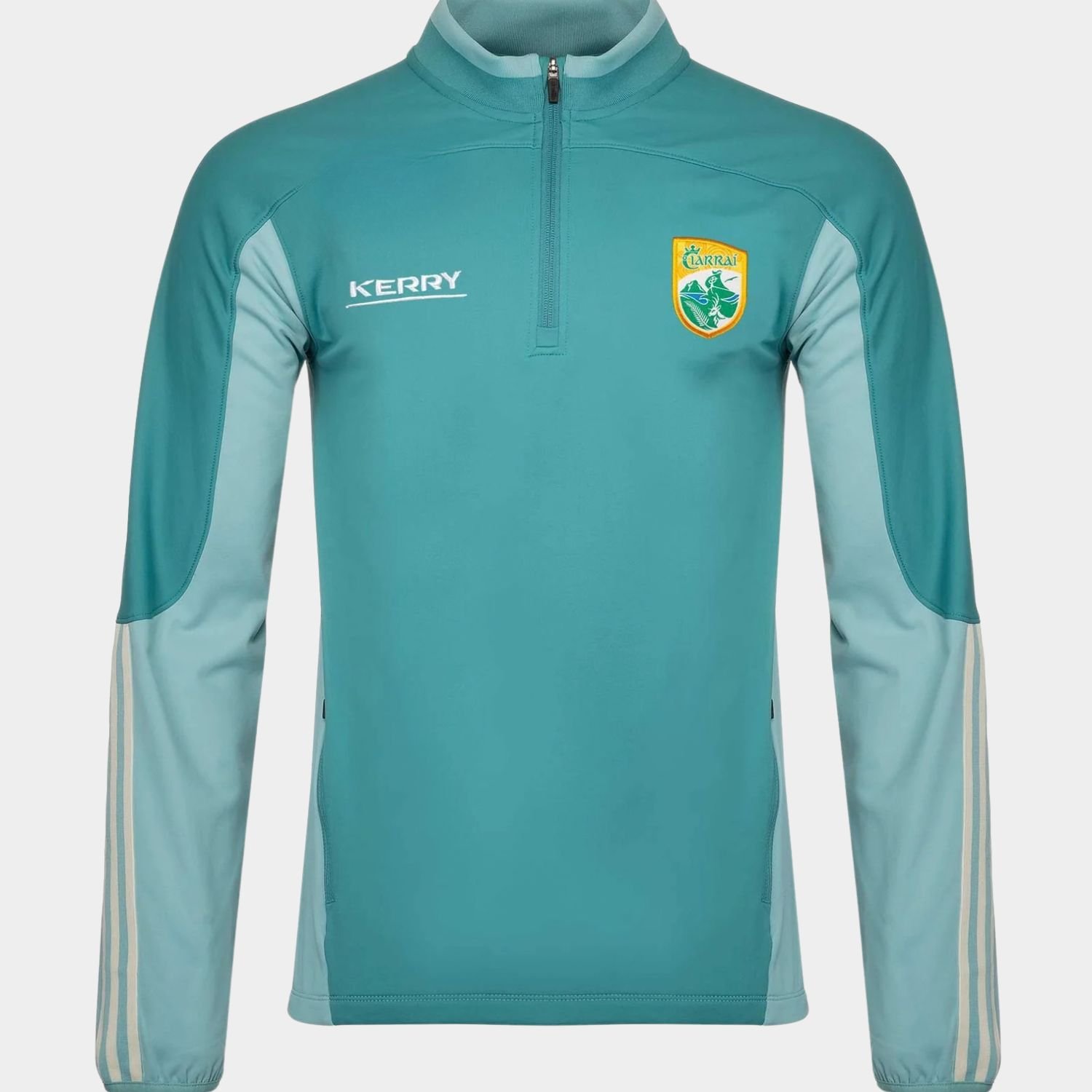 Teal Gaelic Football Training Top with Quarter Zip and Long Sleeves